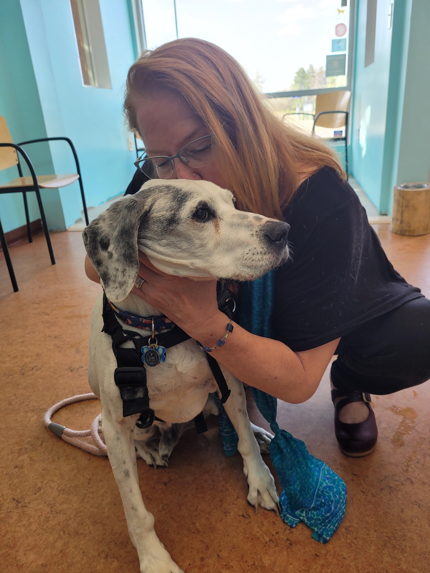 A tender hello with our pup